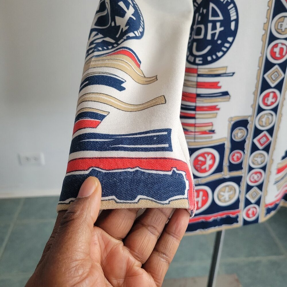 Gregg’s Girl 1970s Vintage Asian Style Print Top: Long Sleeve Knit Top - Picture 6 of 14